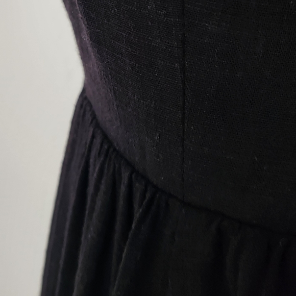 Linen Button front Catina midi dress by Buffalo David Bitton Sz M Black - Picture 9 of 14